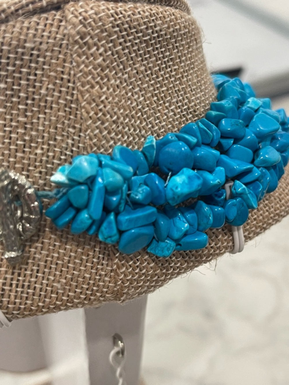 Bright Turquoise Multi-Chip Statement Necklace - Picture 8 of 8